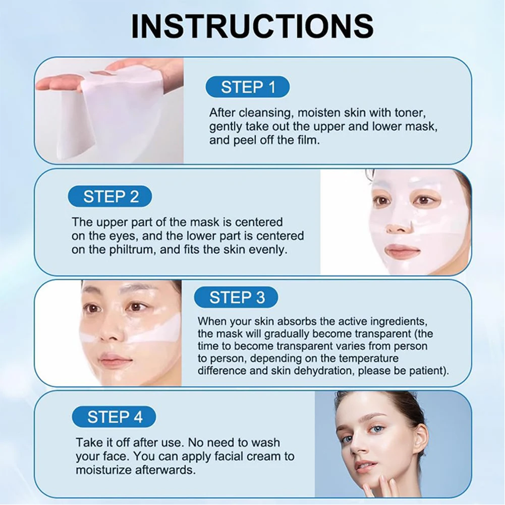4Pcs/box Bio Collagen Face Mask Shrink Pores Deep Hydrating Overnight Mask Moisturizing Refreshing Brightening Face Skin Care