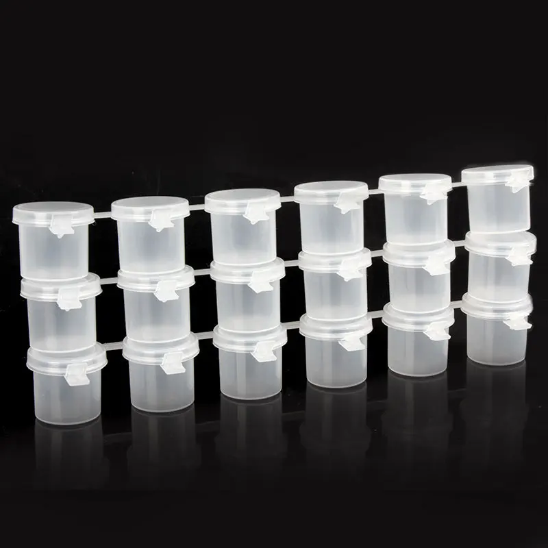 100pcs 6 Cups Paint Pots Strip 10ml/0.34oz Mini Empty Plastic Pigment Cups Jars Art Painting Craft Supplies Storage Containers 3