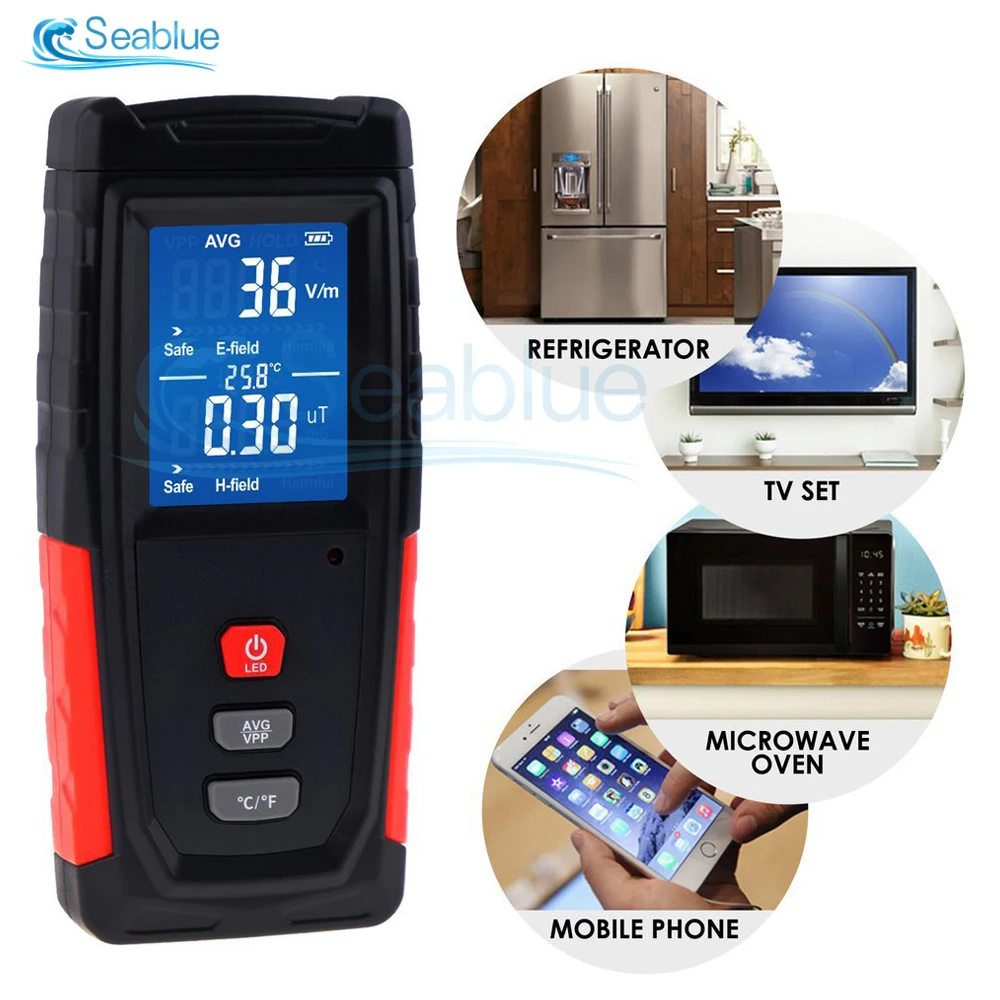 WT3121 RZ EMF Meter Radiation Detector Tester Rechargeable Portable Counter Mobile Computer Emission Electromagnetic Field Test