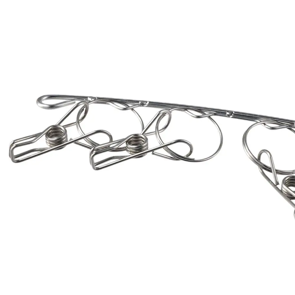 Windproof Clothes Drying Hanger Clothing Rack 10 Clips Stainless Steel Sock Laundry Airer Hanger Underwear Socks Holder 3