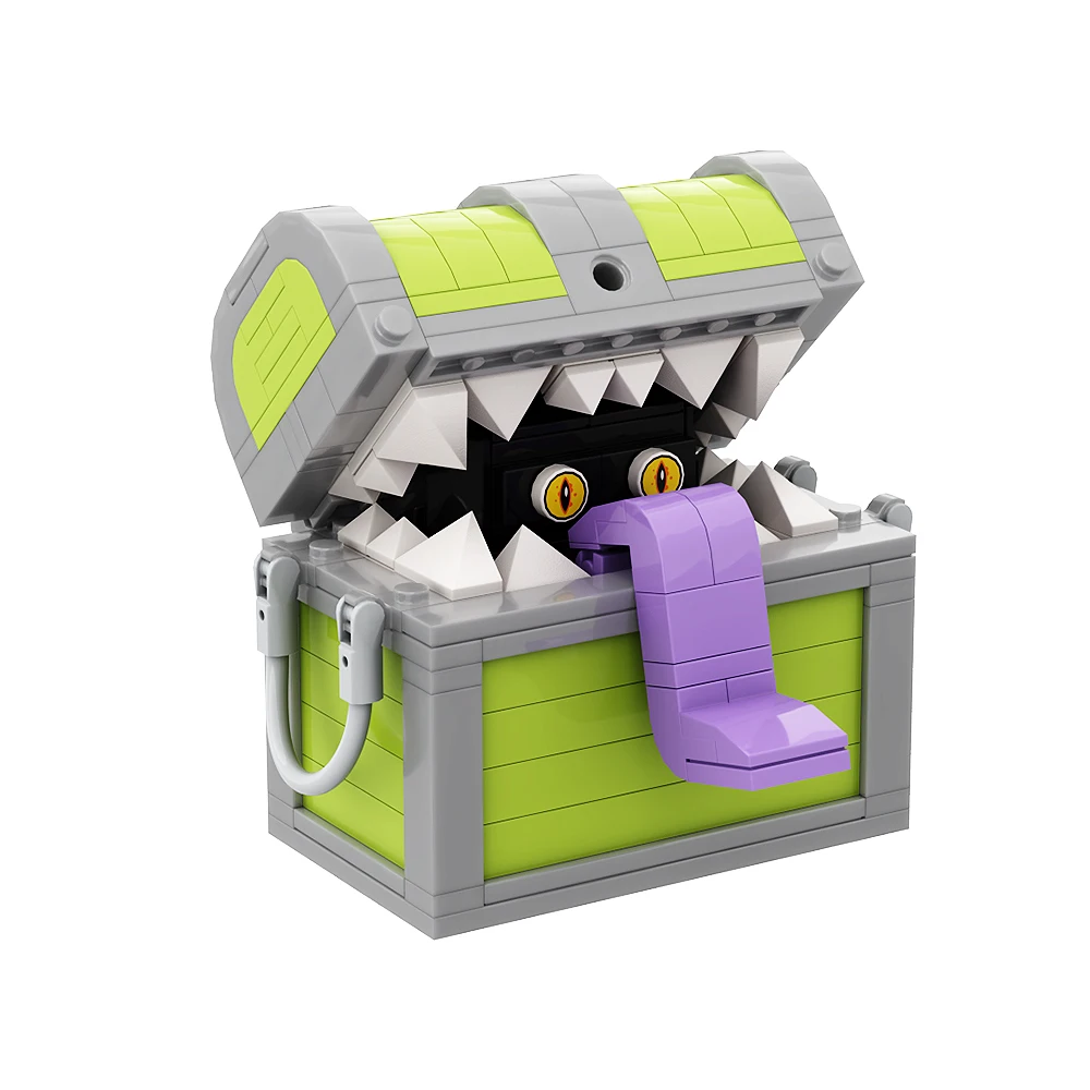 

Gobricks MOC Japanese Mimic Chest Yaranzos Monster Building Block set Final Treasure Dungeons Pirate Box Model Brick Toys Gift