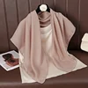Foulard carré fin et doux pour femmes, 90x90cm, simplicité, couleur unie, foulard en coton et lin, Hijabs musulmans, accessoires de sac