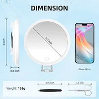 6 Inch Magnifying Mirror with Light, 5-30X Portable Travel Magnified Mirror with 360° Adjustable Stand and Suction Cup 2