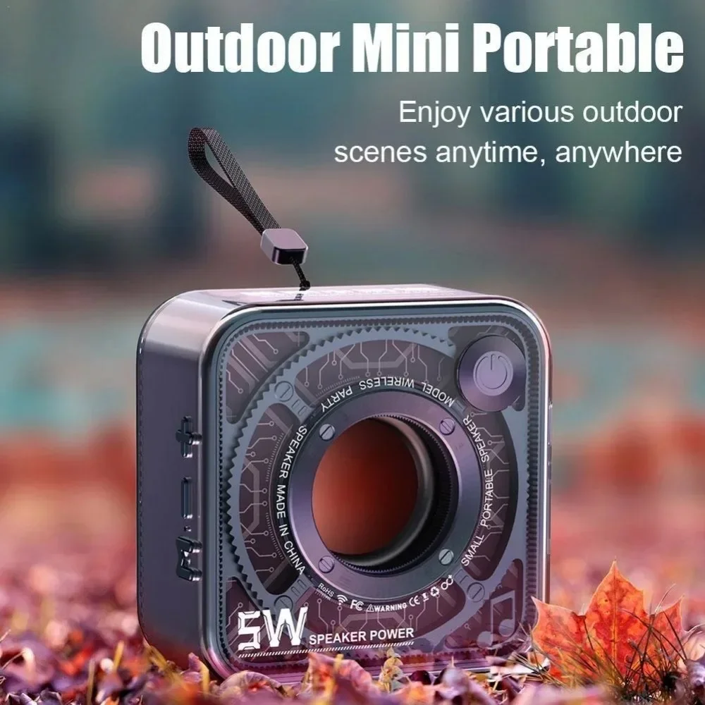 

Transparent Mech Mini Square Speaker Wireless Bluetooth Sound Stereo Surround Music Outdoor Portable Audio Player Loudspeaker