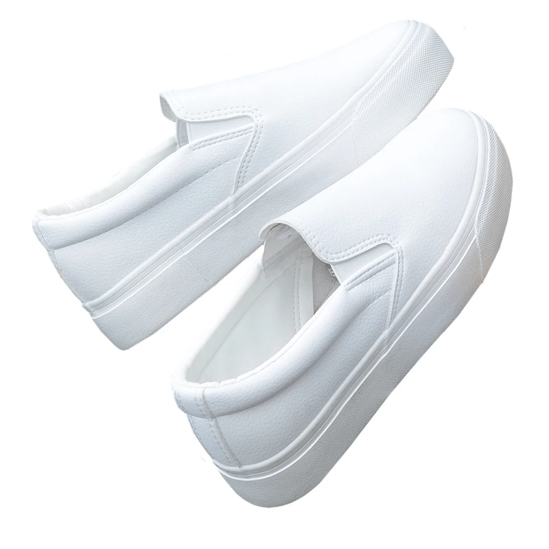 

Мягкие кроссовки для девочек на платформе 3 см, универсальные Белые Повседневные туфли на толстой подошве, без каблука, с круглым носком, на весну-осень
