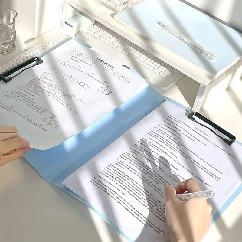 

Clipboard Office Paper A4 File Folder Clipboard with Cover Writing Pad Documents Organizer Test Paper Holder Office Supplies