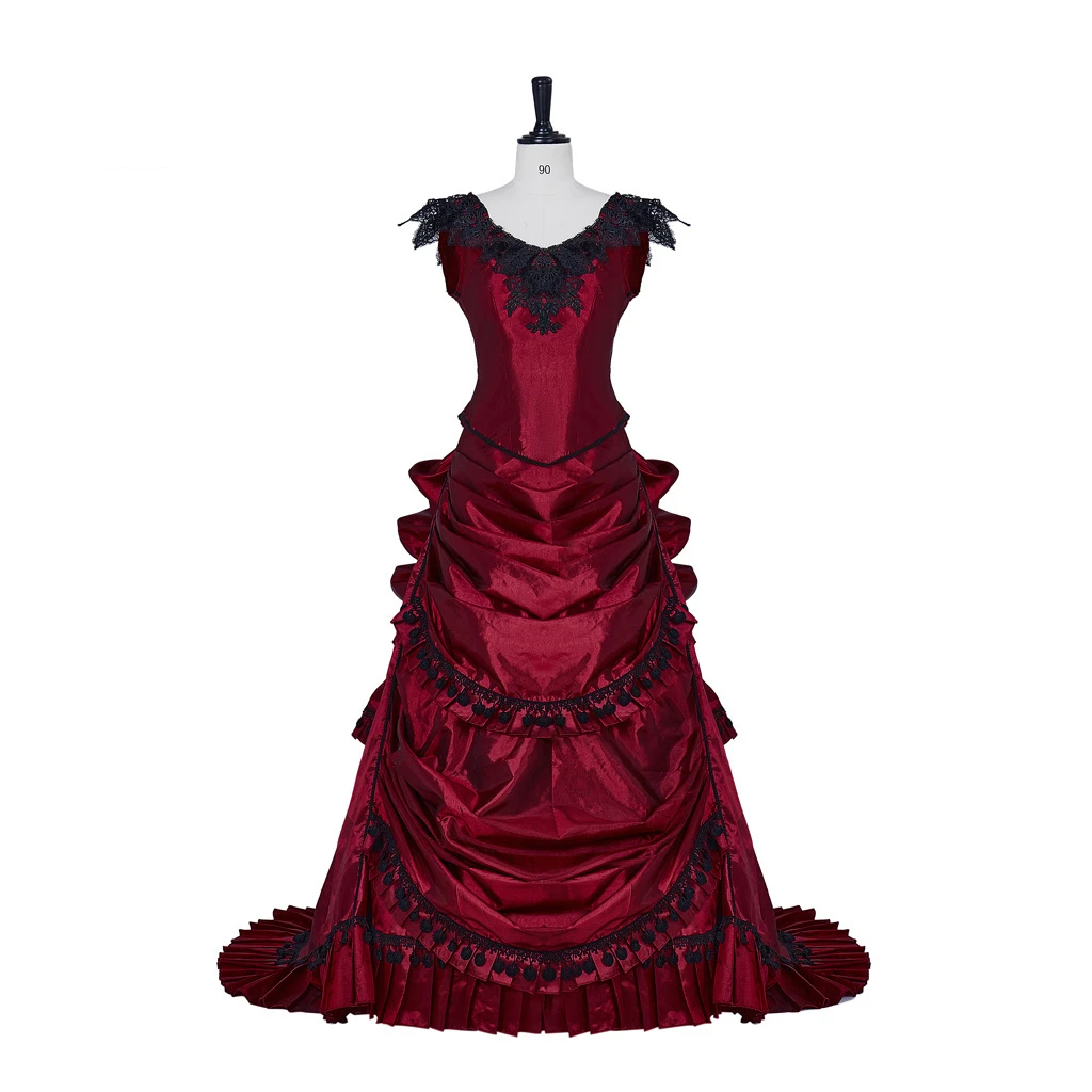 

Medieval Revolution Georgian Era Victorian Ball Gown Costume 18th Victorian Bustle Dress Red Ball Gown Vampire Gothic Ball Gown