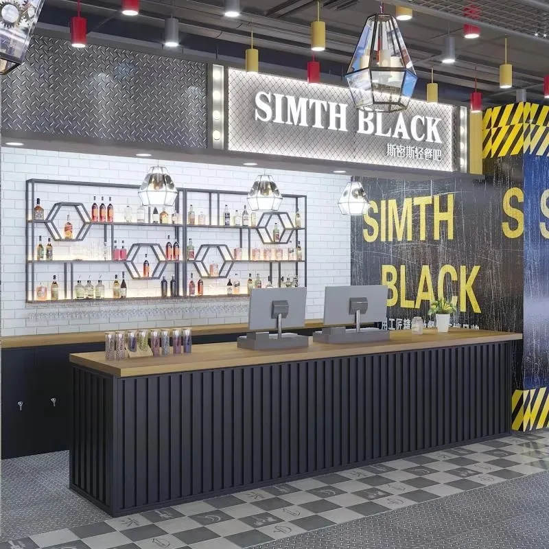 Tavoli e sedie moderni in acciaio inox per ristorante con portabottiglie per bar personalizzabili - immagine 3