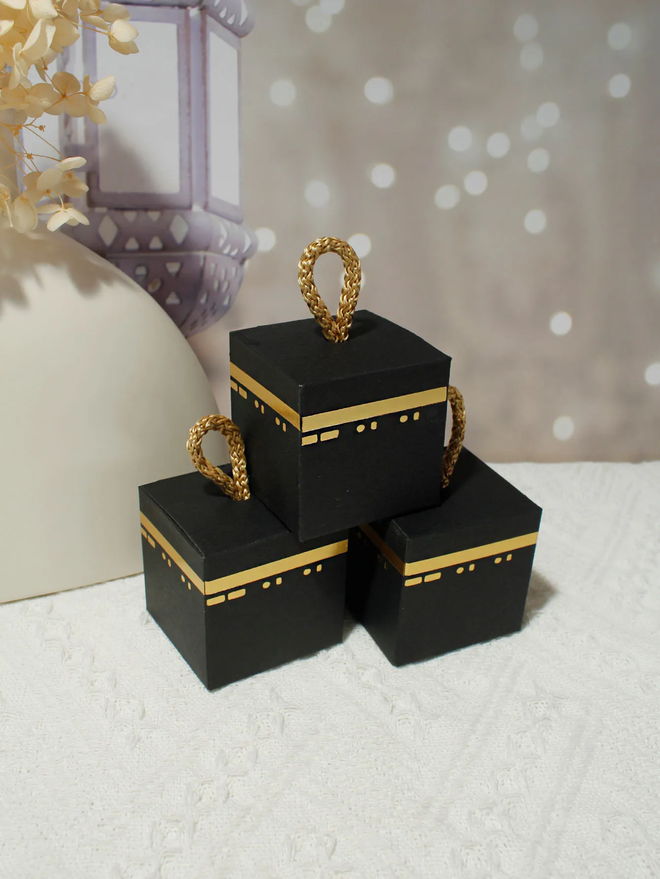 Eid Mubarak Süßigkeitenbox, Eid Quadratische Geschenkbox, Muslimische Festtags-Partybox Mini, Eid Ramadan Geschenkbox