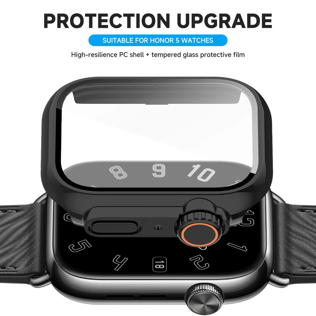 Enhanced Tempered Glass Protective Case & Strap