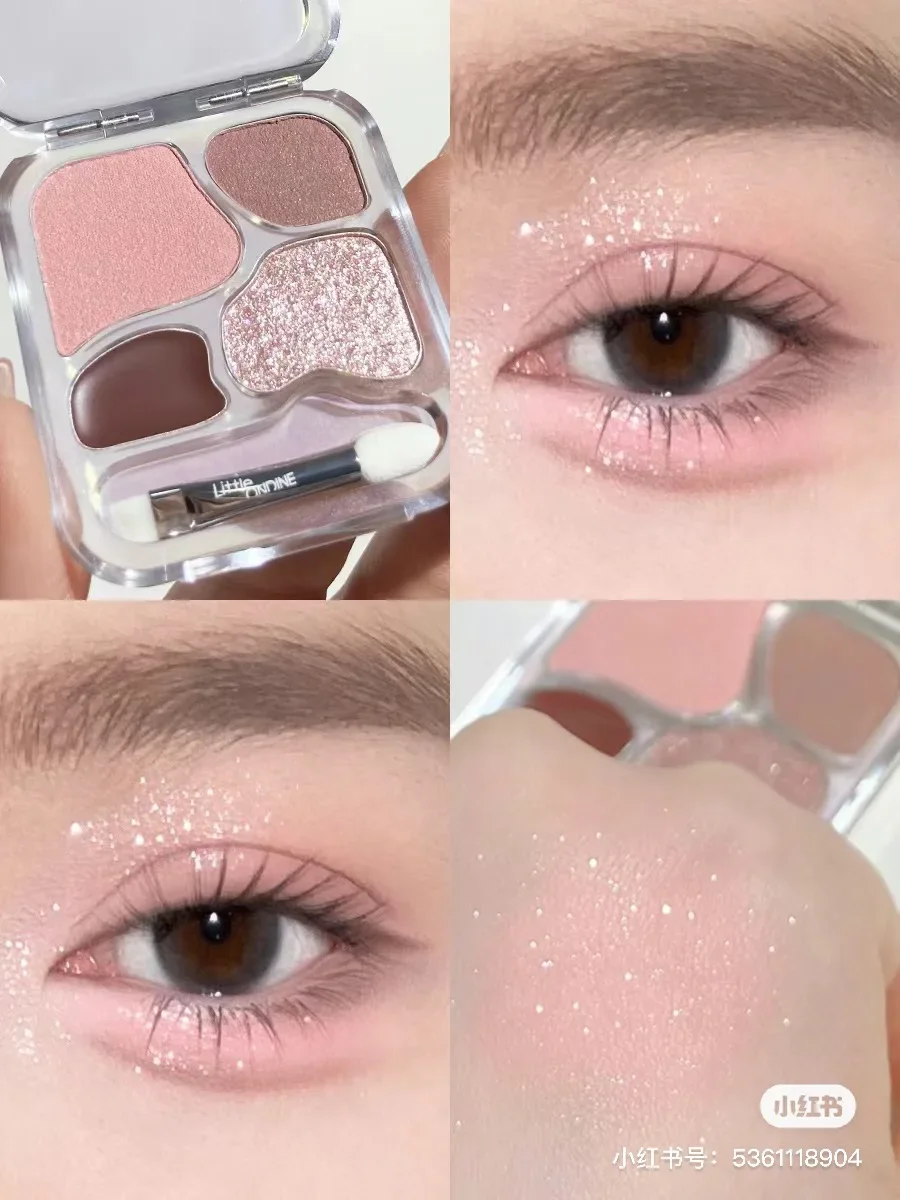 Little Ondine Four-color Eyeshadow Lying Silkworm Powder Plate Brightening Pearl Eyeliner Eyeshadow Comprehensive Plate 3