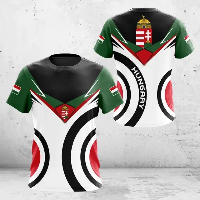 

Мужская футболка с круглым вырезом и венгерским флагом, футболка с 3d принтом, популярный топ
