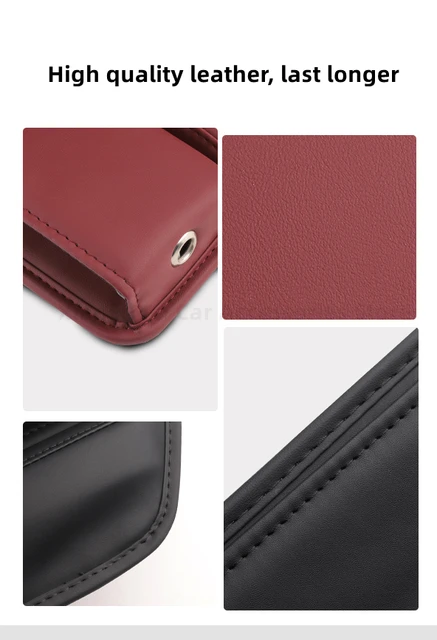 TGKYK Vide Poche Voiture, 2 Pièces Rangement Siege Voiture Avec Trou De Câble, Rangement Voiture Interieur Avec Porte-Gobelet, PU Organisateur Voiture Pour Siège De Voiture, Rangement (Noir