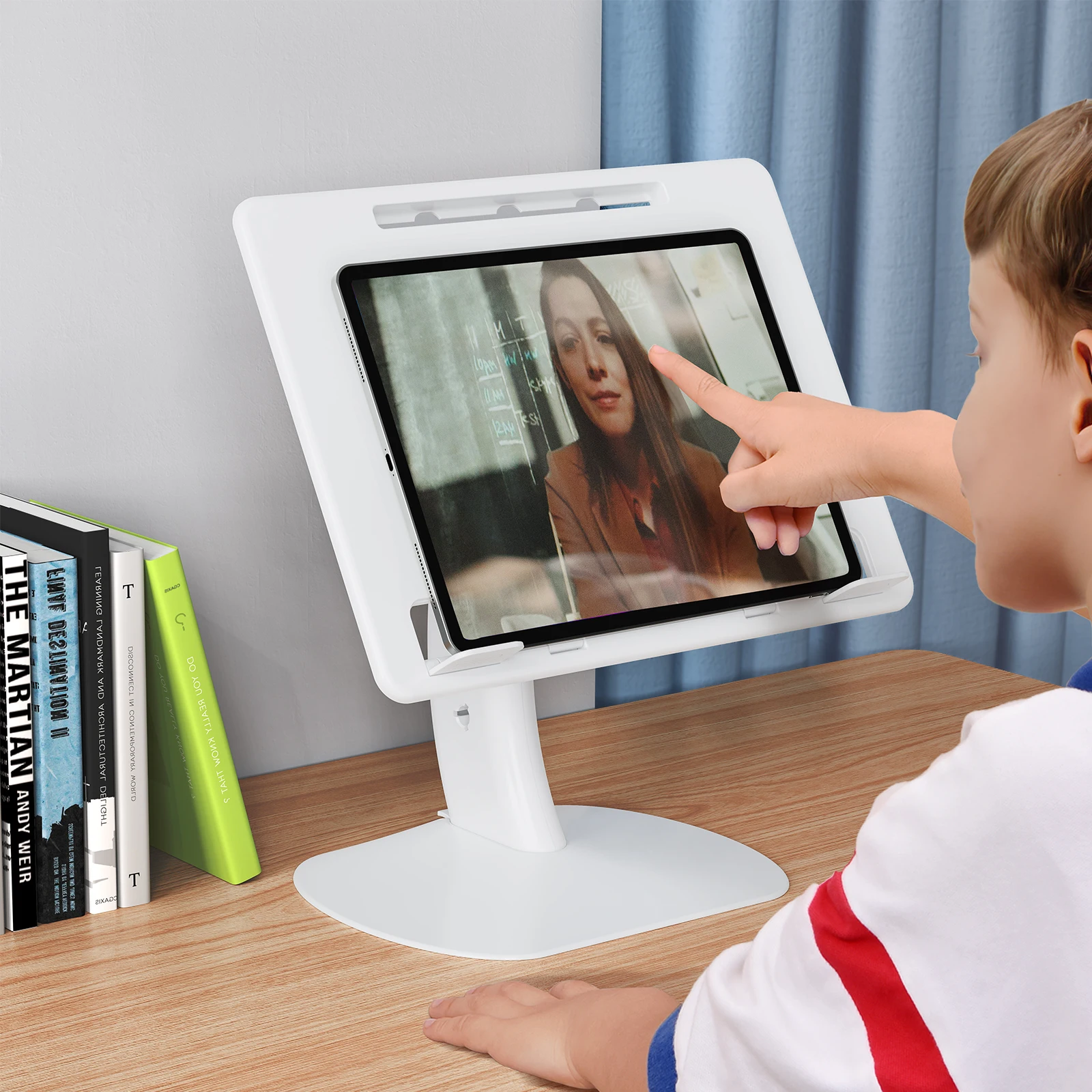 Eary Laptop Stand for Desk Kids Reading Stand Page Clips Tablet Holder Computer Riser for Macbook Notebook Portable Stable Base