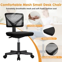 JHK Mesh with Lumbar Support Armless Office Chair Low Back with Wheels Adjustable Height 360° Rolling Swivel Computer Chair - Image 6