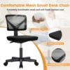 JHK Mesh with Lumbar Support Armless Office Chair Low Back with Wheels Adjustable Height 360° Rolling Swivel Computer Chair 6