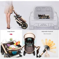 Poussette bébé 3 en 1 facile à plier multifonctionnelle poussette voyage Portable landau siège de sécurité norme ue livraison gratuite 4