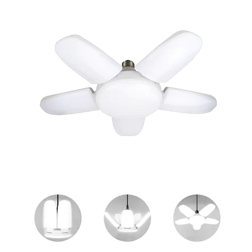 LED 전구 팬 블레이드 타이밍 램프 E27 28W 60W 접이식 Led 전구 램프, 가정용 천장 조명 리모콘 220V 110V 3