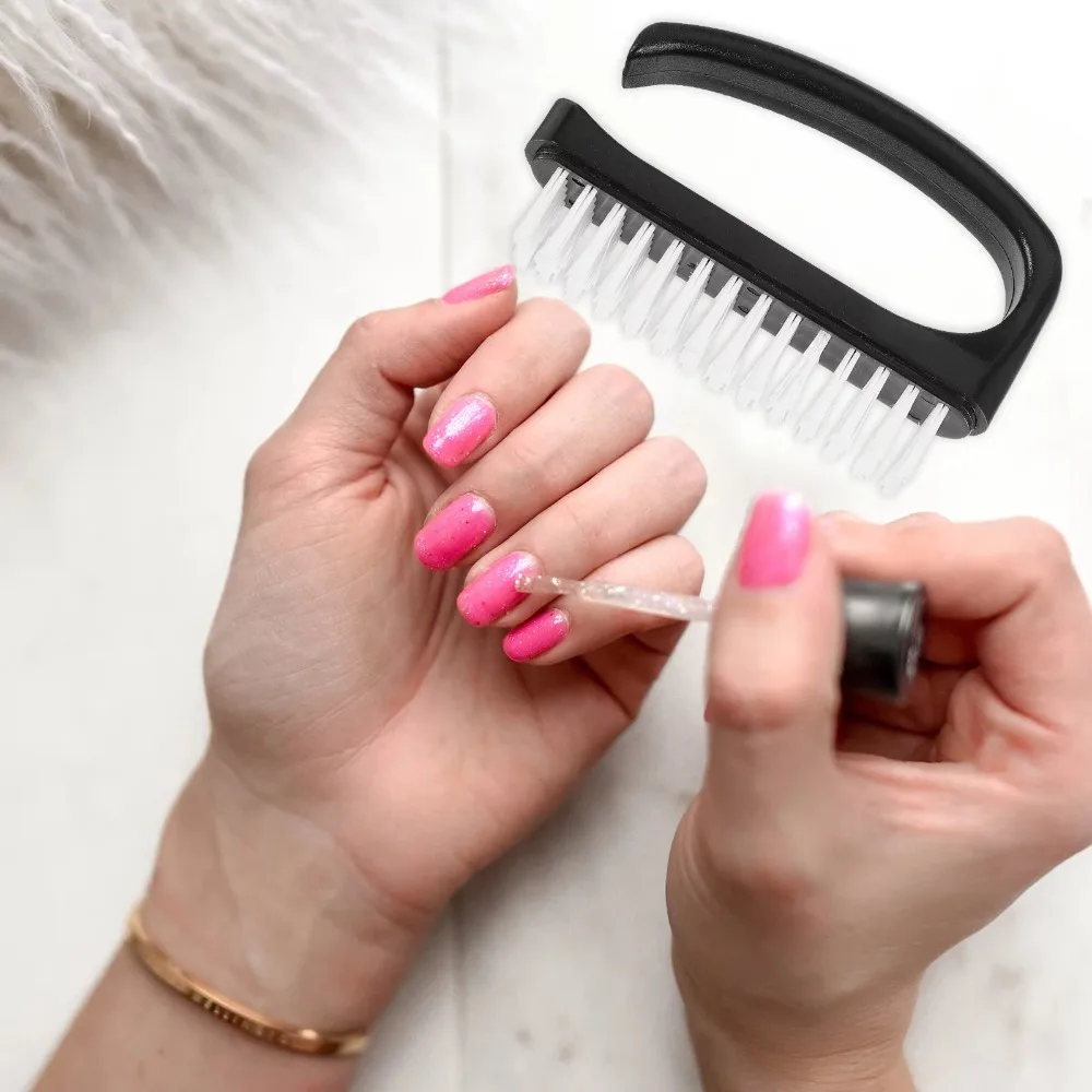 Nail Care Nail Brush Multi-function Dust Fingernail Scrub Brush Fingernails Tools Solid Color Fingernail Cleaning Brush
