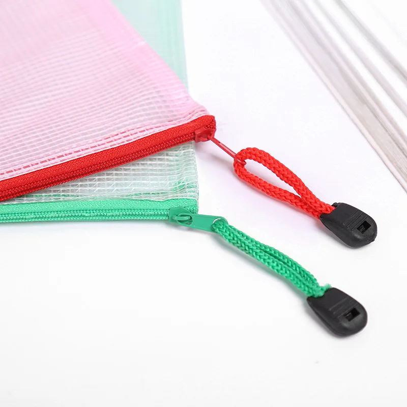 1pc A3 A4 A5 A6 B4 B5 File Folder Poly Stationery Storage Waterproof Zipper PVC Organizer Bag Document Paper Office