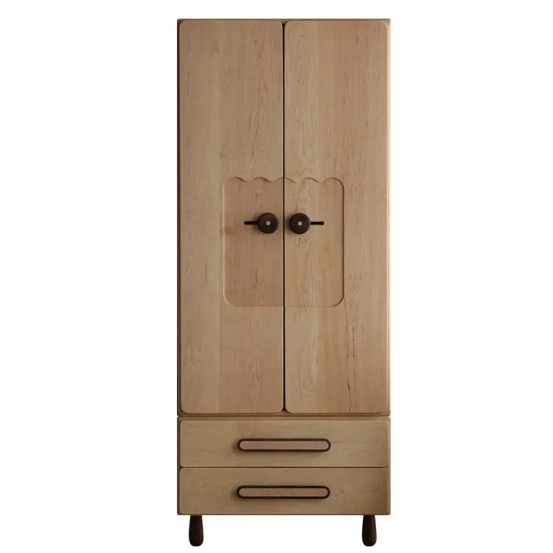 Nordic all solid wood children's wardrobe bedroom wardrobe multi-functional combination storage collection