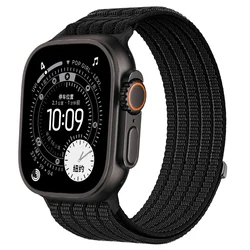 Nylon Loop Strap for Smartwatch - Sport Bracelet in Multiple Sizes (Black)