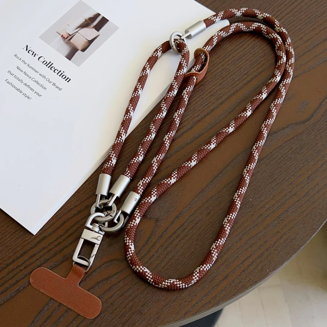 Versatile Dual-Use Lanyard and Cross-Body Strap Keychain in Solid Color for Mobile Device Holders