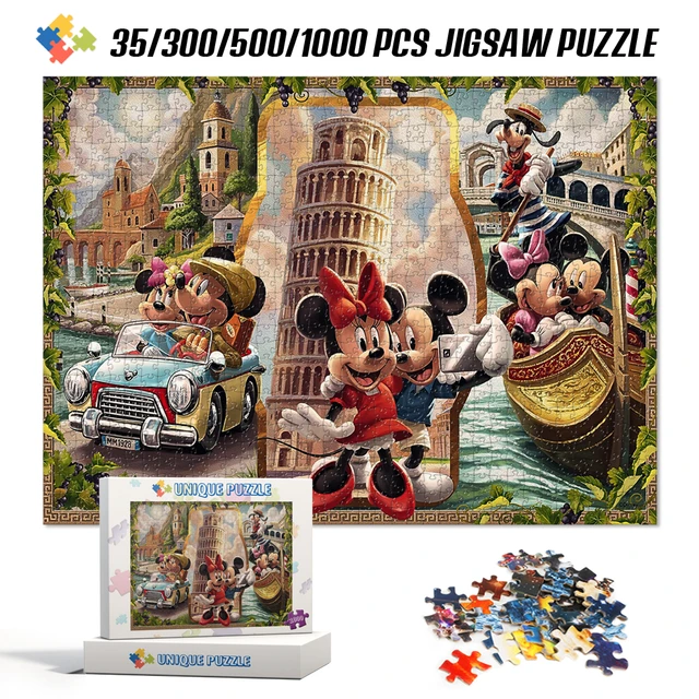 Disney Cartoon 1000 Pieces Jigsaw Puzzles for Adults Mickey Mouse Anime  Cardboard Puzzles Educational Tangram Toys