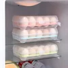 15 Grid Automatic Egg Storage Box Tray with Lid Drawer Egg Carton PP Cases Refrigerator Cases Compartment Storage Rack Support 2
