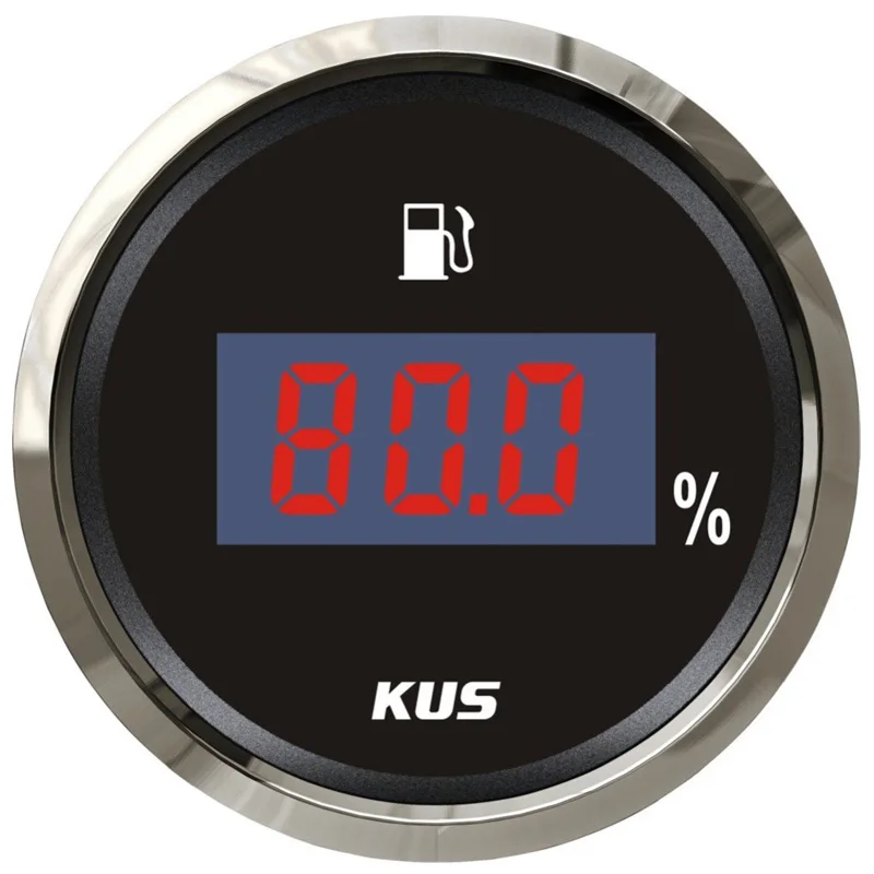 

KUS Digital Oil Level Meters 52mm 0-100% White Fuel Level Gauges 0-190ohm or 240-33ohm 12/24v Red Yellow Backlight for Boat Auto