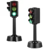 2 Pcs Traffic Toys for Kids Mini Set Toddler Lamp Light Model Ornament Road Child Train Miniature 1