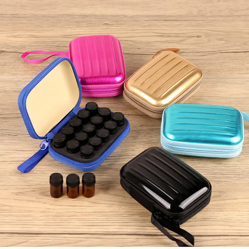 15 Bottles Essential Oil Case 5/10/15ml Essential Oil Collecting Bags Portable Storage Bag Perfume Bottle Travel Carrying Case