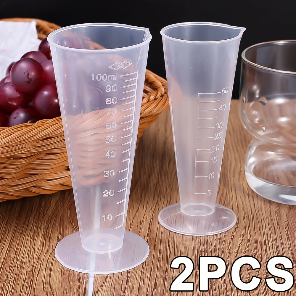 100ML Plastic Measuring Cup Transparent Scale Measuring Cup Pour Spout Without Handle Liquid Container For Kitchen Bar Supplies