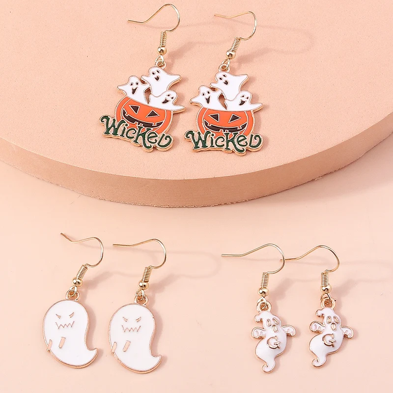 Cartoon Halloween Tropfen Ohrringe für Frauen Emaille Fledermaus Kürbis Geist baumeln Haken Ohrringe Mädchen Party Urlaub Schmuck Geschenke – Detail 39
