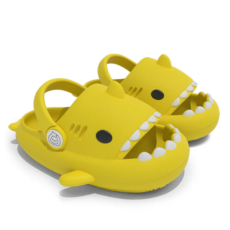 Children\'s Slippers Home Shoes Children\'s Summer Sandals Beach Rubber Shoes Cartoon Shark Boy Girl Baby Soft Sole Bounce