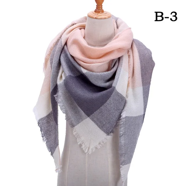 2021 new Cashmere Scarf For Women Plaid Knitted Triangle Pashmina Winter Warm Shawl Wraps Bufanda Female Soft Neck Echarpe UB-3