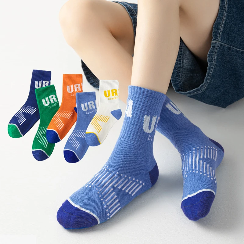 

5 Pair/Lot Autumn Children Socks Cotton Boy Girl Baby Fashion Warm Soft Cartoon For Winter New 3-15 Year Teens Student Kids Sock