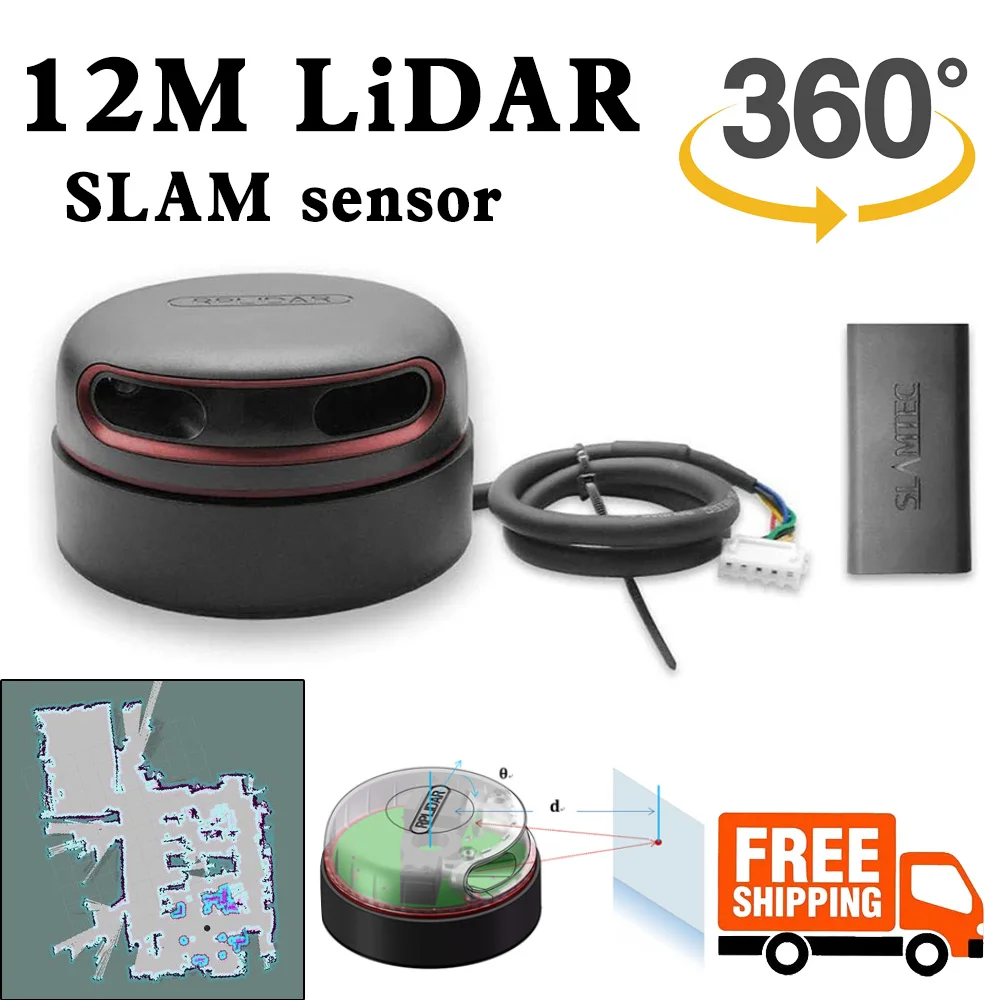 

Slamtec RPLIDAR A2 360 ° 2D лазерный радиус действия Lidar датчик 12 метров радиус сканирования бесшумный бесщеточный мотор ROS robot построение карты навигации