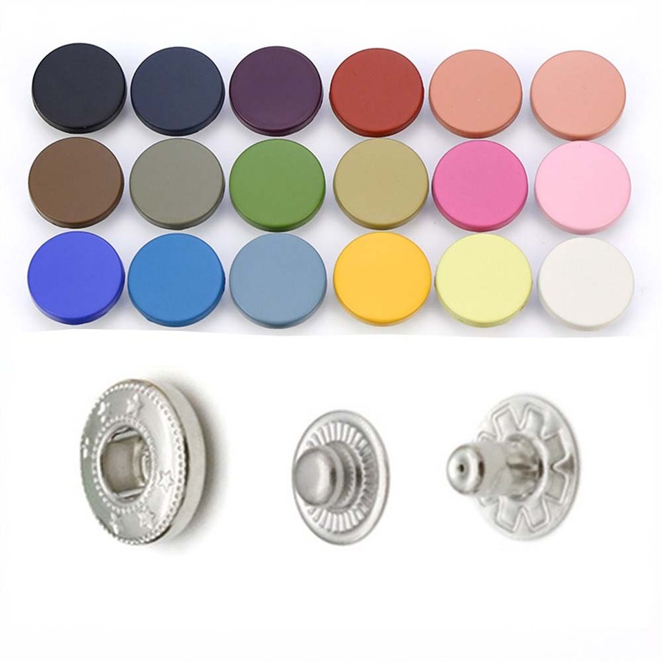 5-40set Metal Snaps Buttons Copper Zinc Alloy Colored 15mm 831 Button For Sewing Clothes Bags High Quality 21 Colors