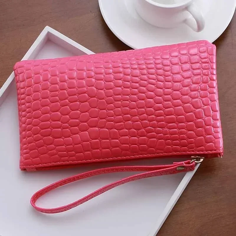 PU Women's Zero Wallet Fashion Handbag Card Bag Money Crocodile Pattern Handheld Bag Women's Handbags Fashion Clutches
