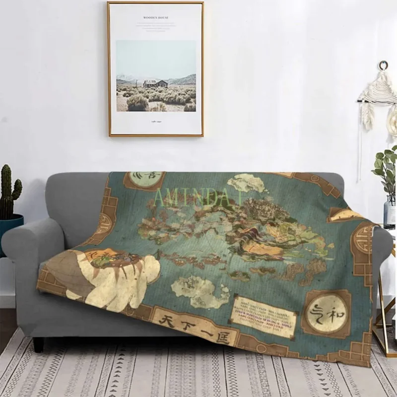 

Avatar The Last Airbender Map Anime Tv Show Flannel Funny Warm Throw Blankets For Home Autumn/Winter