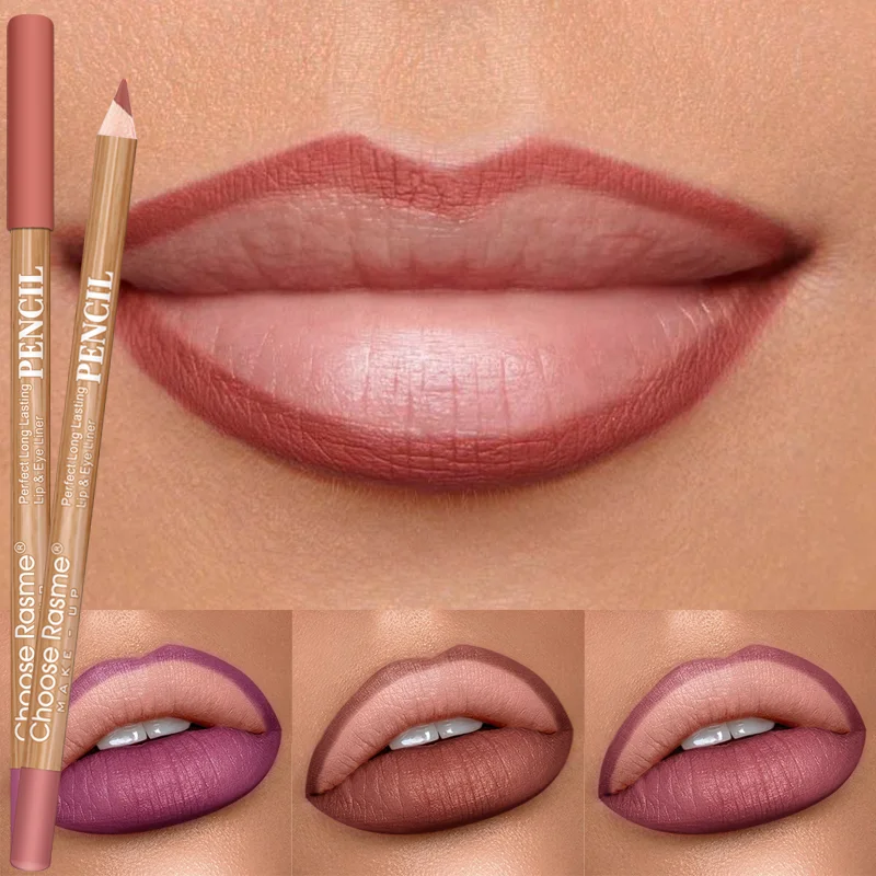 12 color lipliner suit smooth, delicate, waterproof, sweat resistant, easy to apply color rendering lipstick pen suit