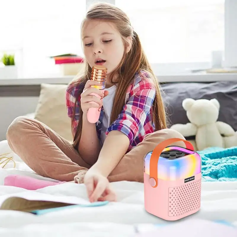 Small Karaoke Machine Small Karaoke Singing System Portable Outdoor Speaker Singing System With 2 Wireless