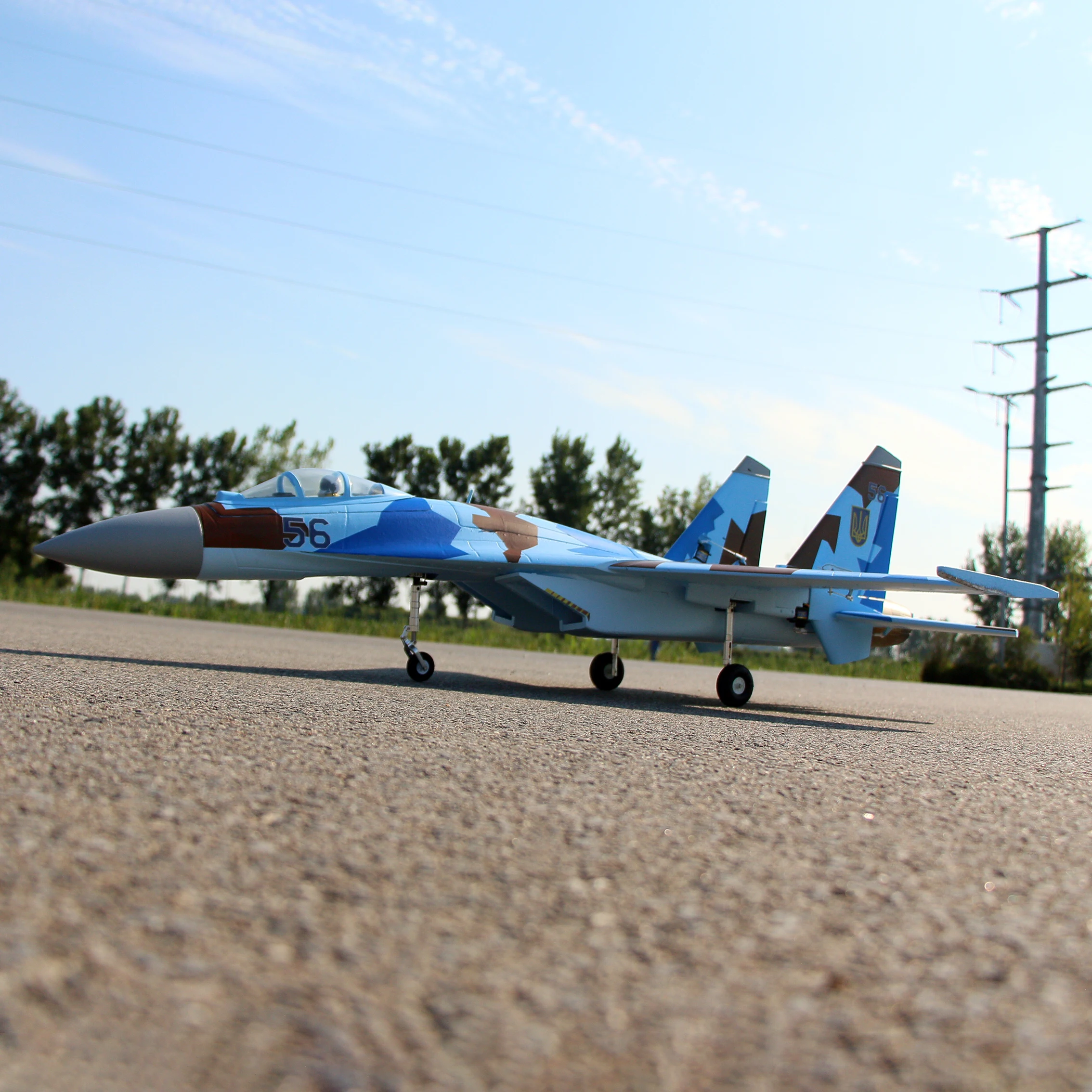 6 CH FlyFans Flanker Camo SU-27 Twin 64mm RC EDF Jet PNP Version Plane Model 4