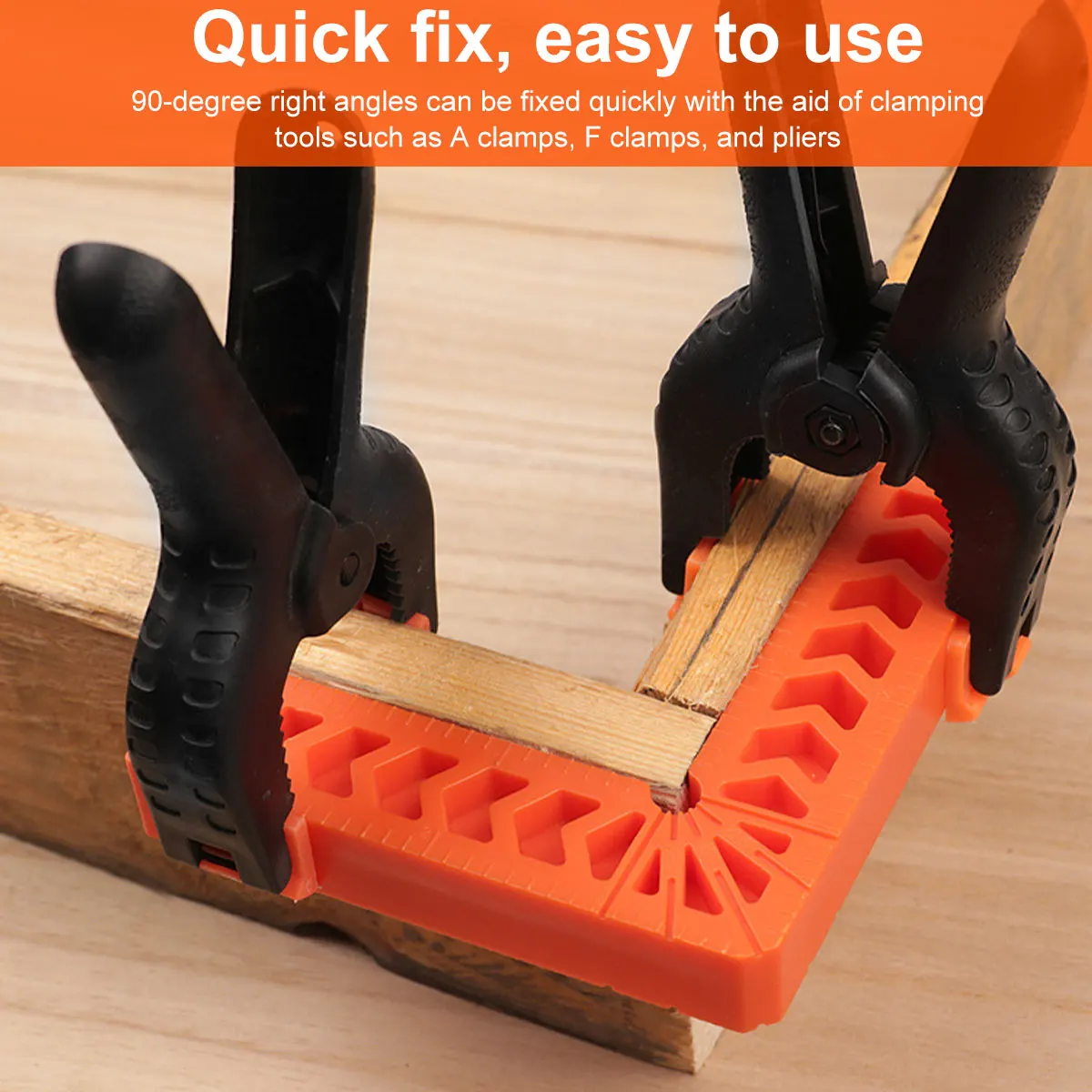 8Pcs 90 Degree Positioning Squares 4/3 Inch Right Angle Clamps Reusable Plastic L Fixing Clamp Woodworking Tools