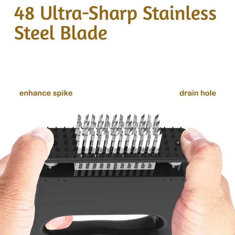 Meat Tenderizer Needle Tartness Loose Meat Needle 48-Pin Kitchen Cooking Tool Stainless Steel Tenderizer For Tenderizing