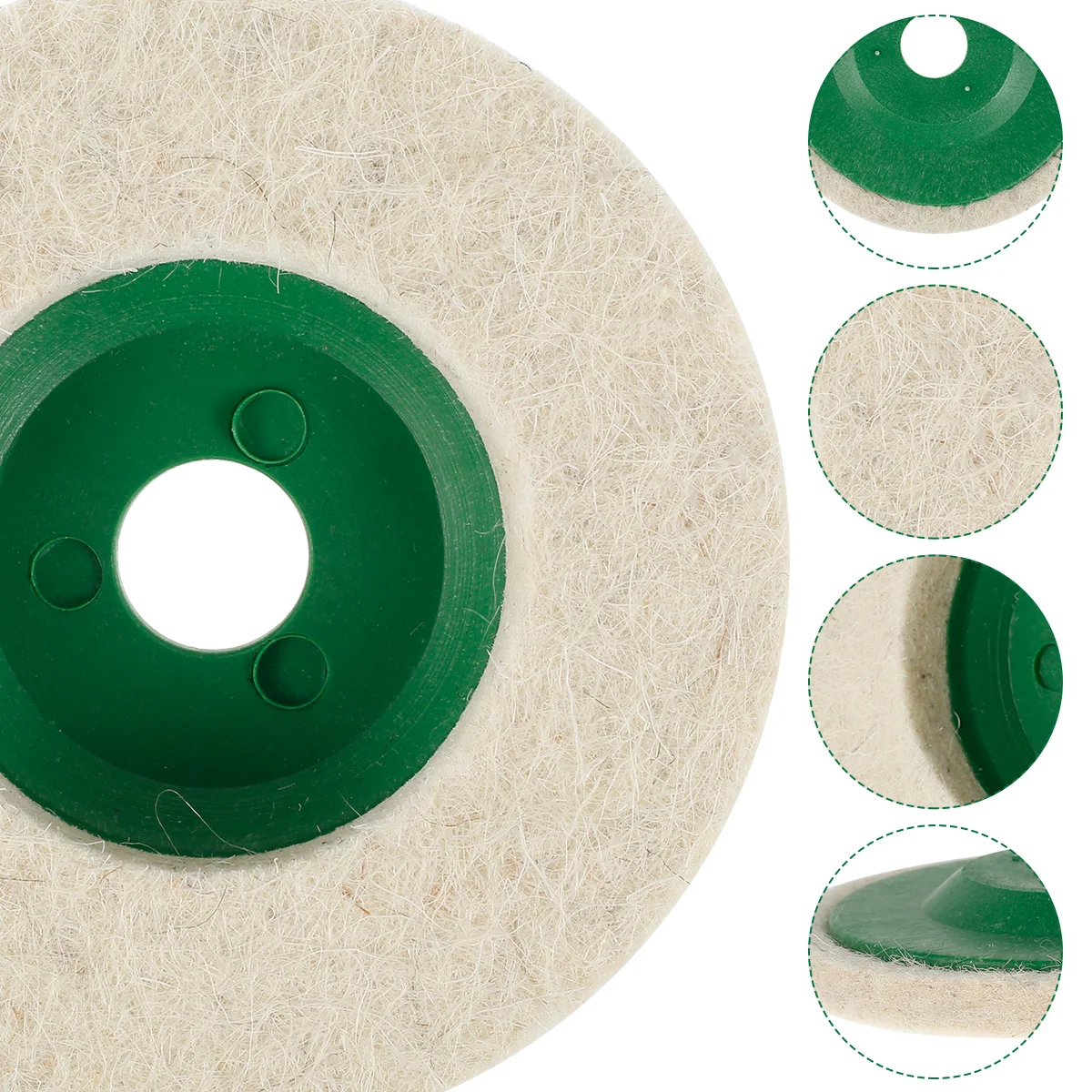 US 10~20 Pack 4'' Wool Finishing Polishing Wheel Disc Buffing Pads Angle Grinder, Green