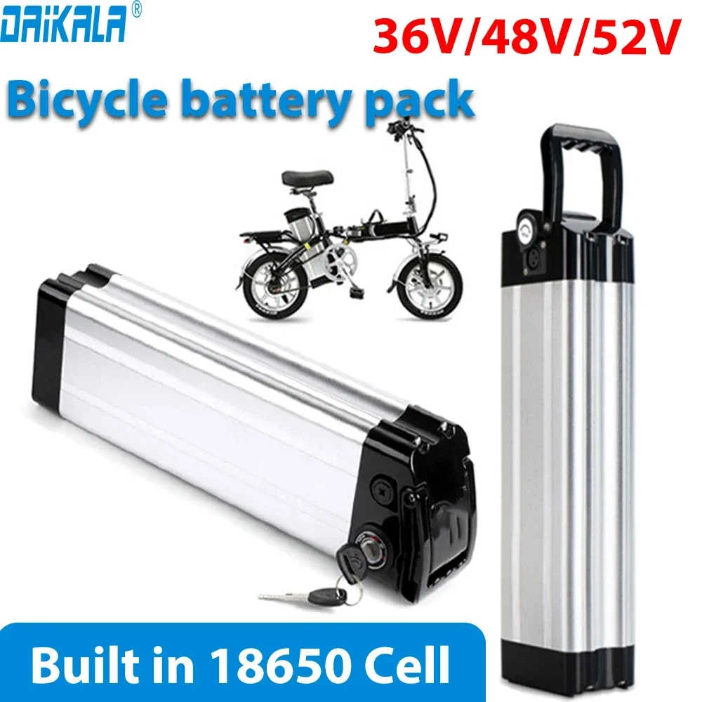 

36V 48V 52V 20Ah 15Ah 18650 e-Bike Battery Silver fish case 1000W Motor Bike Haiba conversion kit Electric Bicycle Battery Pack