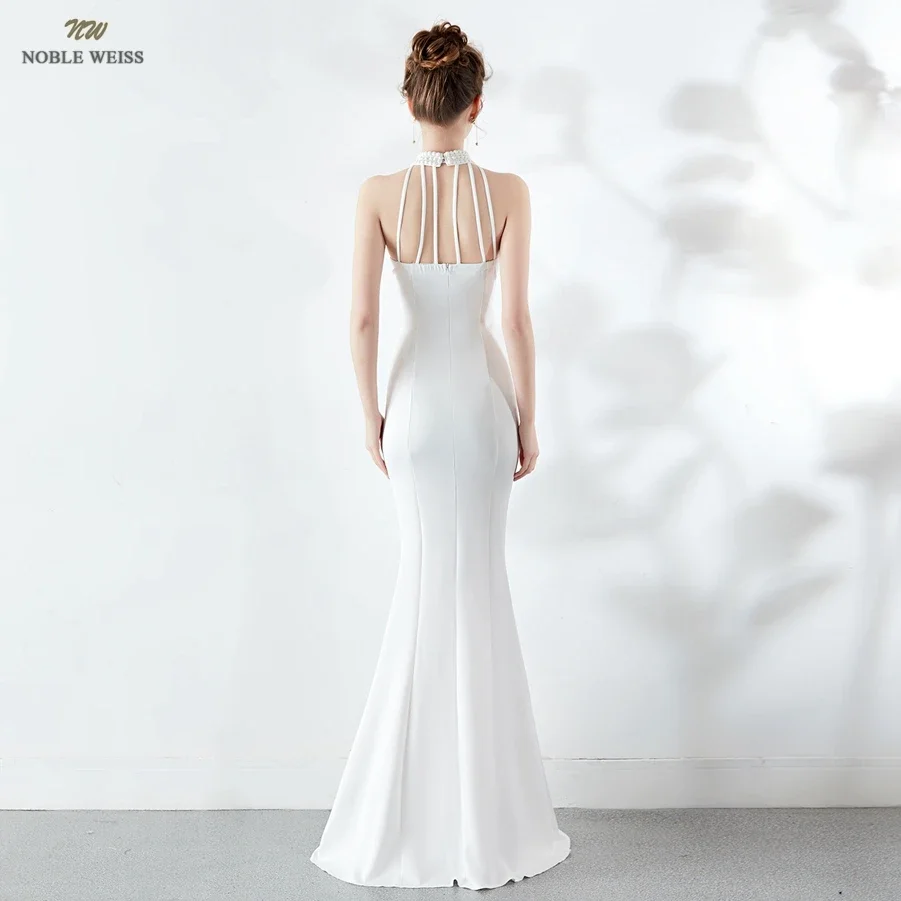 prom dresses halter prom dress sexy beading vestidos de gala zipper back mermaid floor length gown