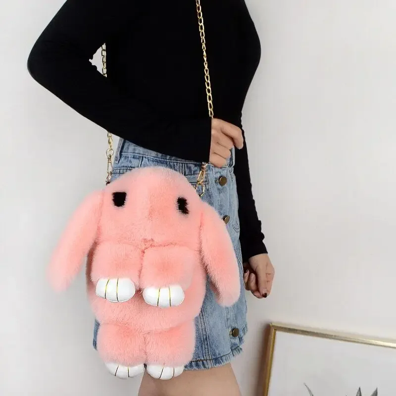 Crossbody Bags Stuffed Toy Kids Gift Toys Cute Plush Rabbit Single Shoulder Bag